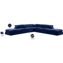 Meridian Comfy Navy Velvet Modular Sectional IMAGE 11