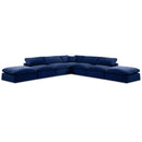 Meridian Comfy Navy Velvet Modular Sectional IMAGE 1