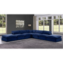 Meridian Comfy Navy Velvet Modular Sectional IMAGE 2