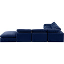 Meridian Comfy Navy Velvet Modular Sectional IMAGE 3