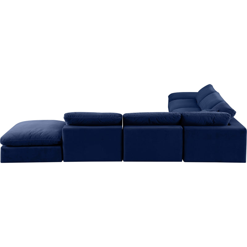 Meridian Comfy Navy Velvet Modular Sectional IMAGE 3
