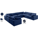Meridian Comfy Navy Velvet Modular Sectional IMAGE 11