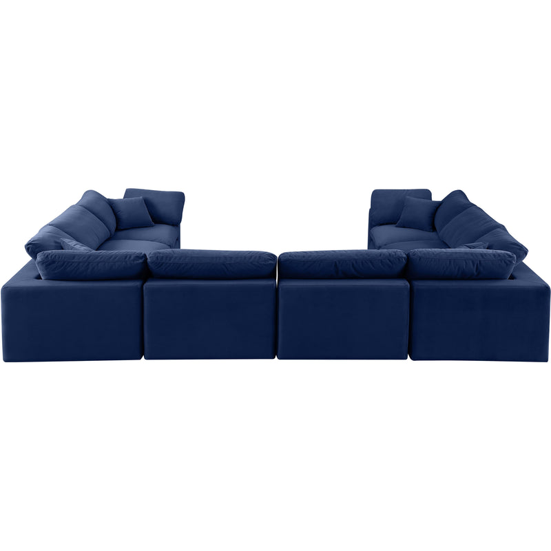 Meridian Comfy Navy Velvet Modular Sectional IMAGE 3