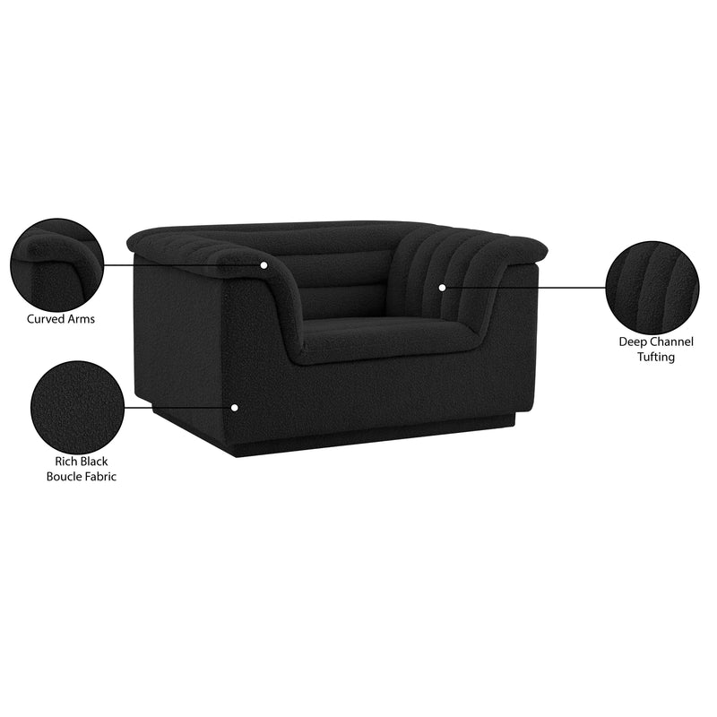 Meridian Cascade Black Boucle Fabric Chair IMAGE 19