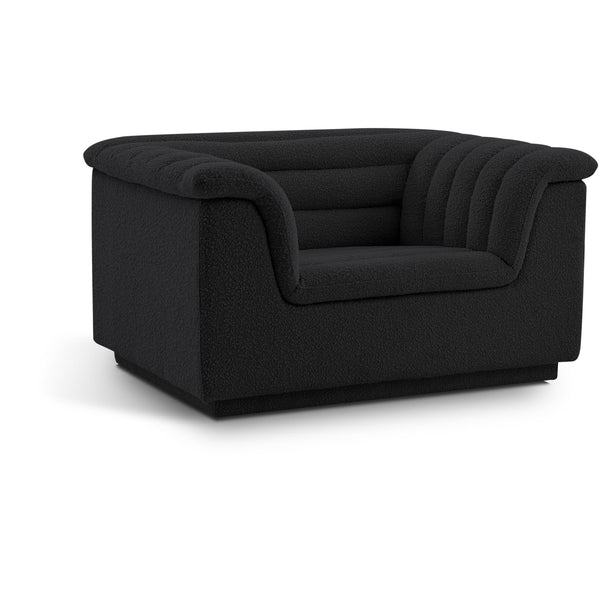 Meridian Cascade Black Boucle Fabric Chair IMAGE 1