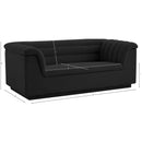 Meridian Cascade Black Boucle Fabric Loveseat IMAGE 18