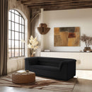 Meridian Cascade Black Boucle Fabric Loveseat IMAGE 2