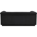 Meridian Cascade Black Boucle Fabric Loveseat IMAGE 3