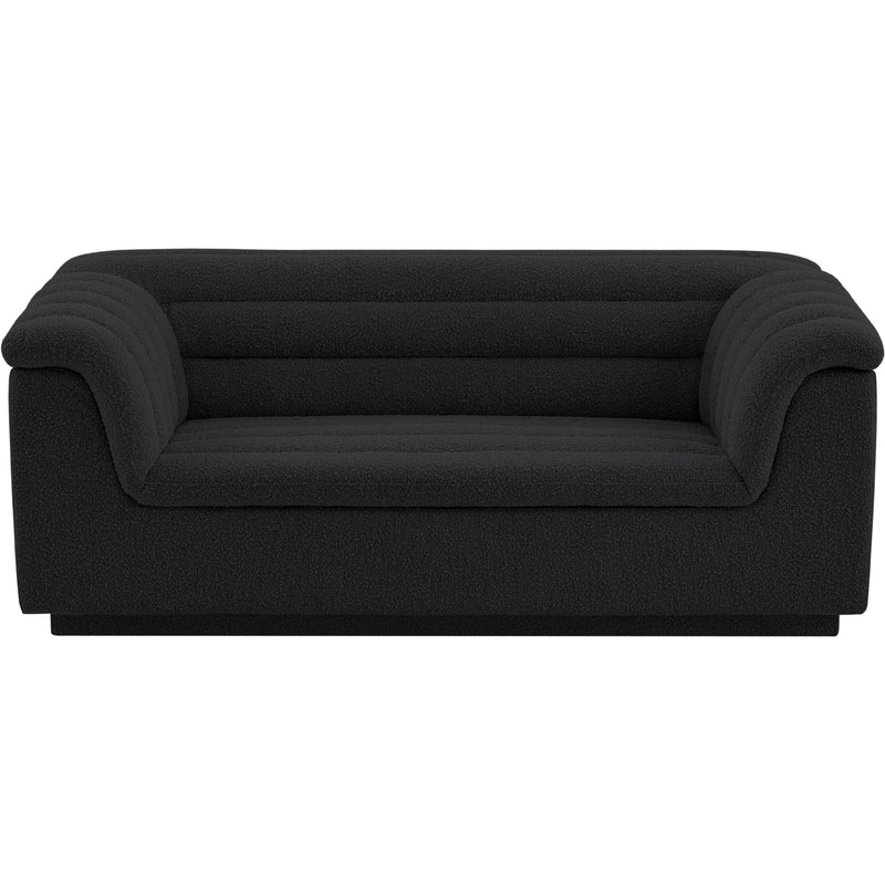 Meridian Cascade Black Boucle Fabric Loveseat IMAGE 5