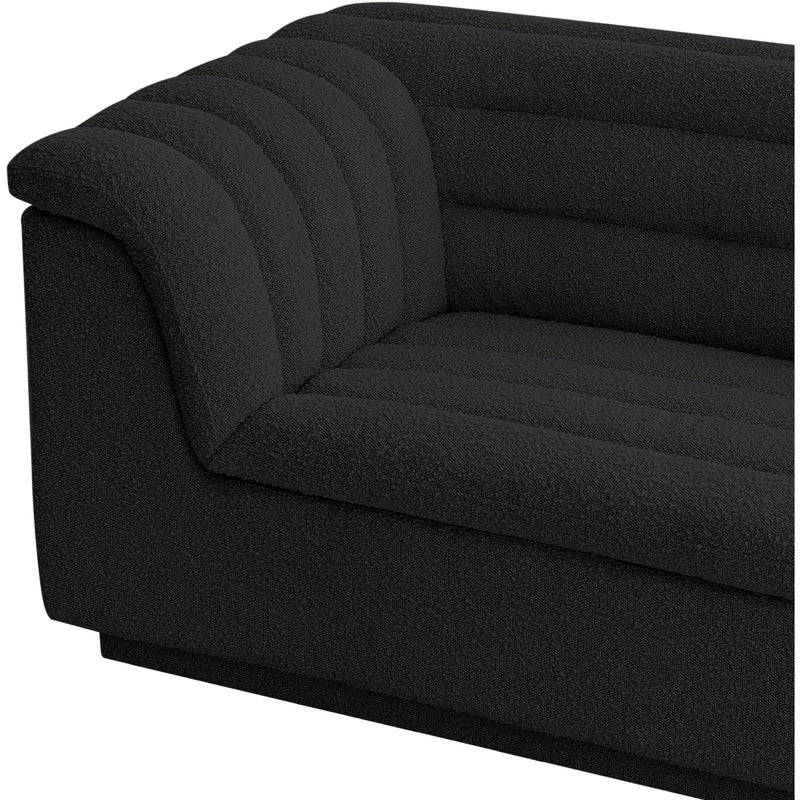 Meridian Cascade Black Boucle Fabric Sofa IMAGE 10