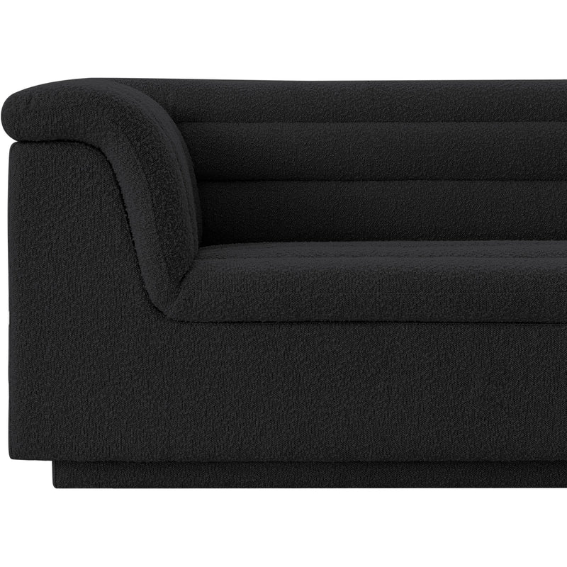 Meridian Cascade Black Boucle Fabric Sofa IMAGE 12