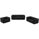 Meridian Cascade Black Boucle Fabric Sofa IMAGE 16