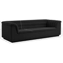Meridian Cascade Black Boucle Fabric Sofa IMAGE 18