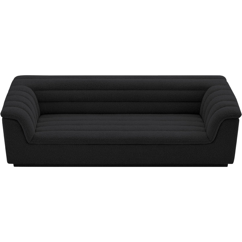 Meridian Cascade Black Boucle Fabric Sofa IMAGE 4