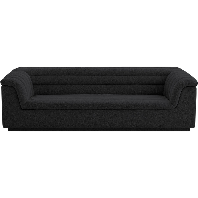 Meridian Cascade Black Boucle Fabric Sofa IMAGE 5