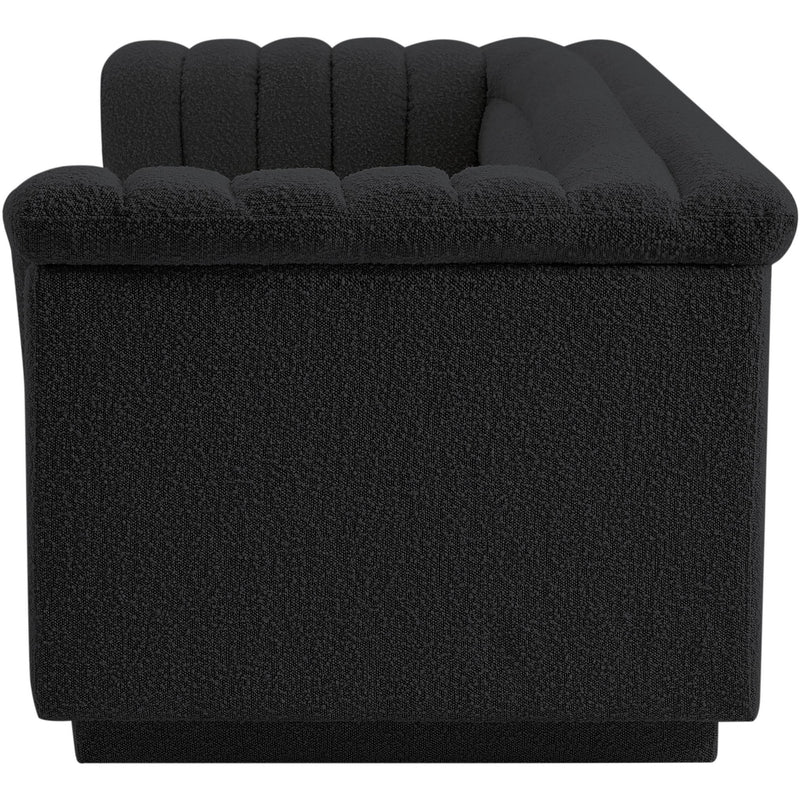 Meridian Cascade Black Boucle Fabric Sofa IMAGE 6