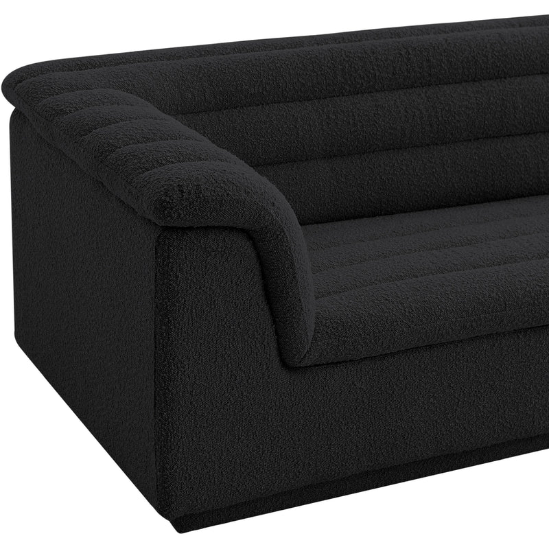 Meridian Cascade Black Boucle Fabric Sofa IMAGE 8