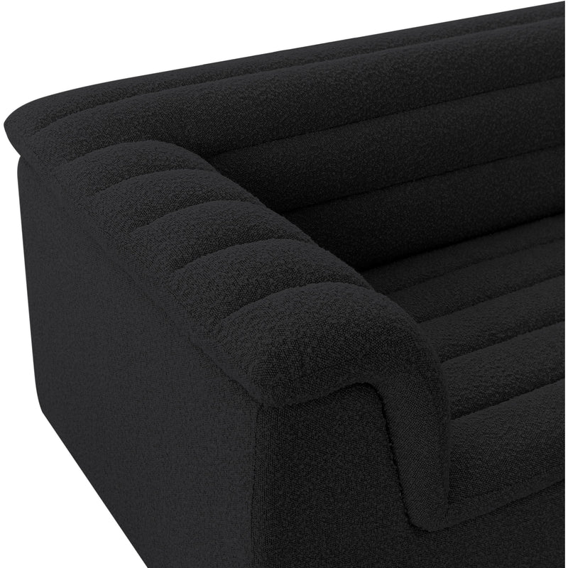 Meridian Cascade Black Boucle Fabric Sofa IMAGE 9