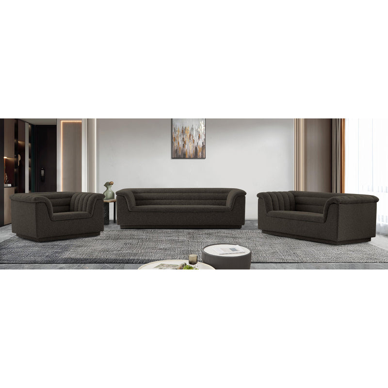 Meridian Cascade Brown Boucle Fabric Chair IMAGE 17