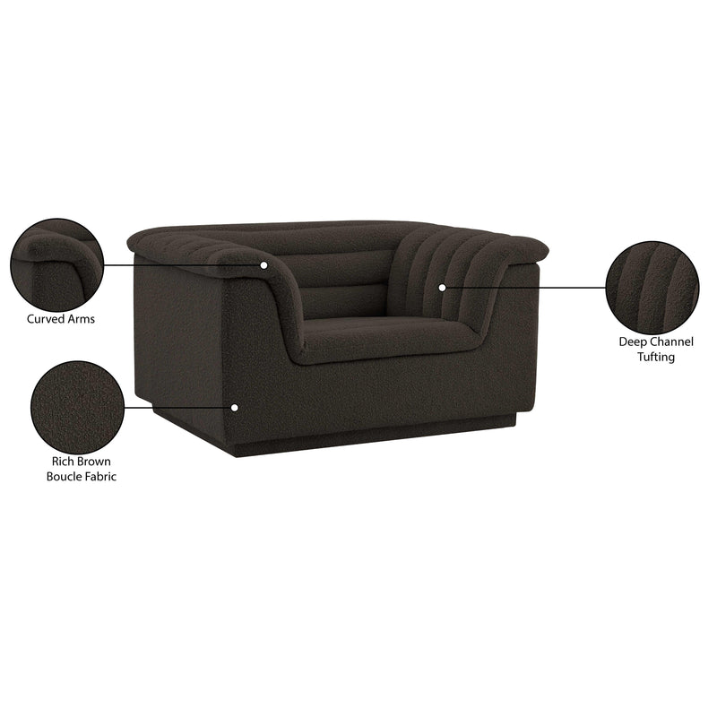 Meridian Cascade Brown Boucle Fabric Chair IMAGE 19