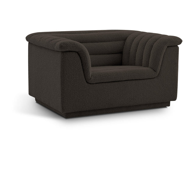 Meridian Cascade Brown Boucle Fabric Chair IMAGE 1