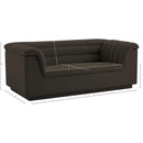 Meridian Cascade Brown Boucle Fabric Loveseat IMAGE 18