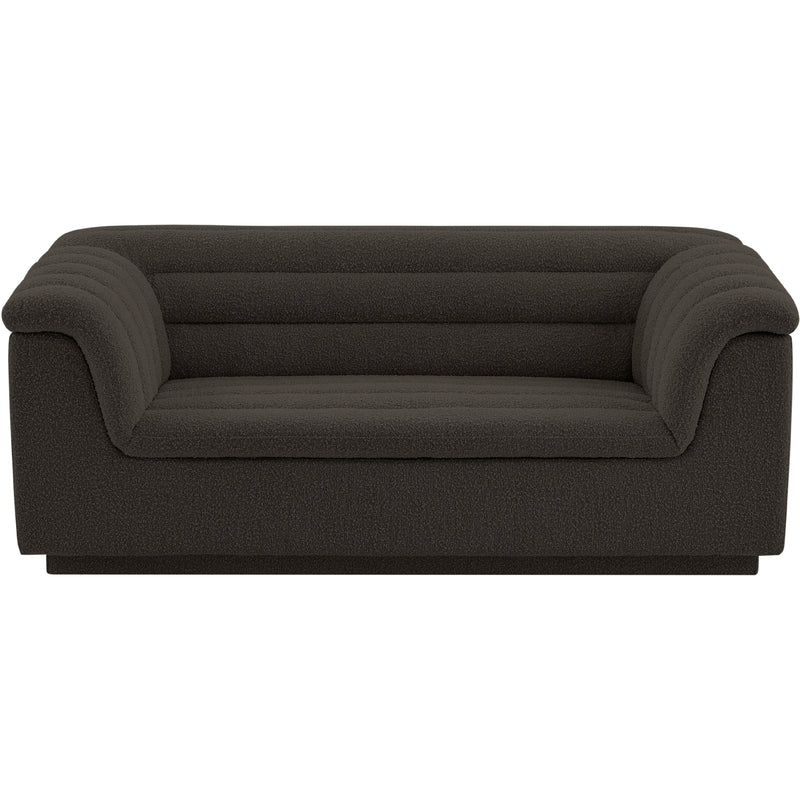 Meridian Cascade Brown Boucle Fabric Loveseat IMAGE 5
