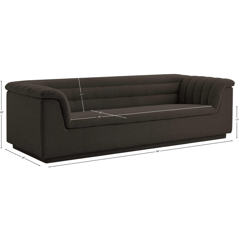 Meridian Cascade Brown Boucle Fabric Sofa IMAGE 18