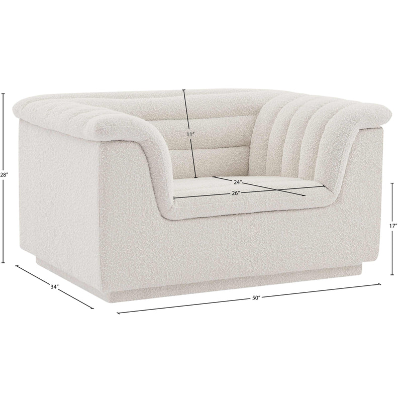 Meridian Cascade Cream Boucle Fabric Chair IMAGE 18