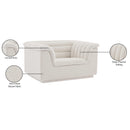 Meridian Cascade Cream Boucle Fabric Chair IMAGE 19