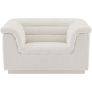 Meridian Cascade Cream Boucle Fabric Chair IMAGE 5