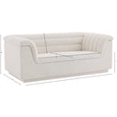 Meridian Cascade Cream Boucle Fabric Loveseat IMAGE 18