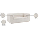 Meridian Cascade Cream Boucle Fabric Loveseat IMAGE 19