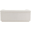 Meridian Cascade Cream Boucle Fabric Loveseat IMAGE 3