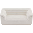 Meridian Cascade Cream Boucle Fabric Loveseat IMAGE 4