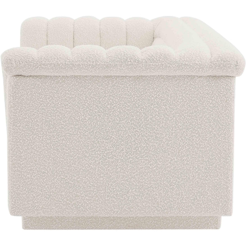 Meridian Cascade Cream Boucle Fabric Loveseat IMAGE 6