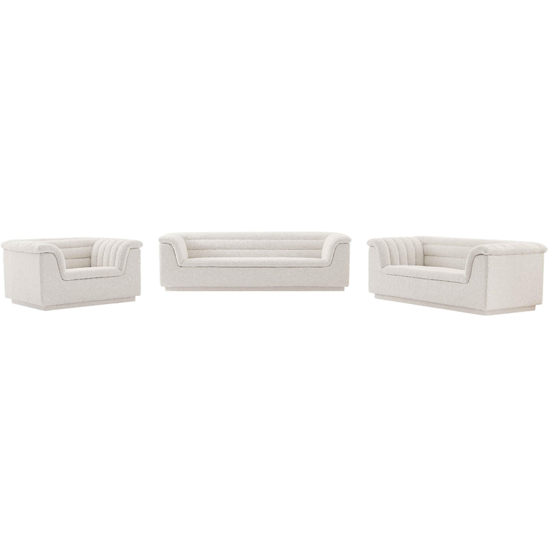 Meridian Cascade Cream Boucle Fabric Sofa IMAGE 15