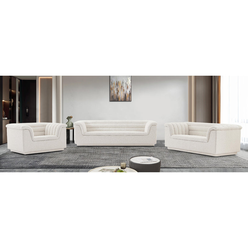 Meridian Cascade Cream Boucle Fabric Sofa IMAGE 17
