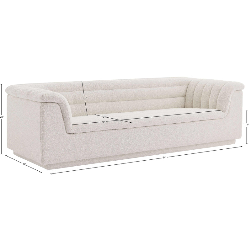 Meridian Cascade Cream Boucle Fabric Sofa IMAGE 18