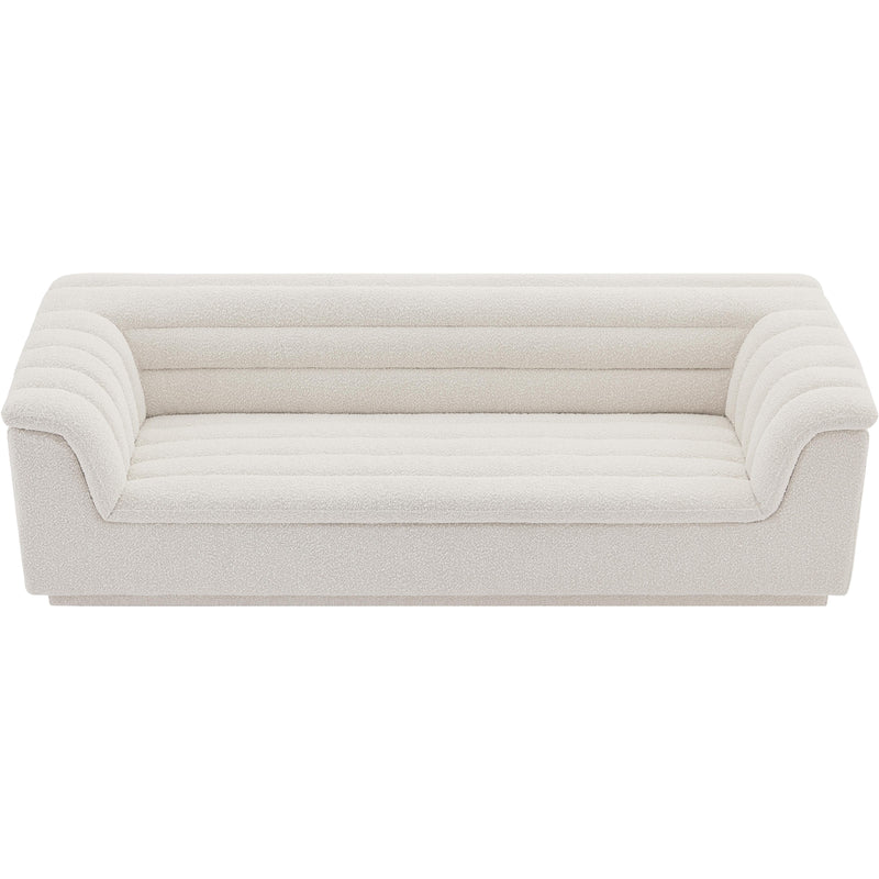 Meridian Cascade Cream Boucle Fabric Sofa IMAGE 4