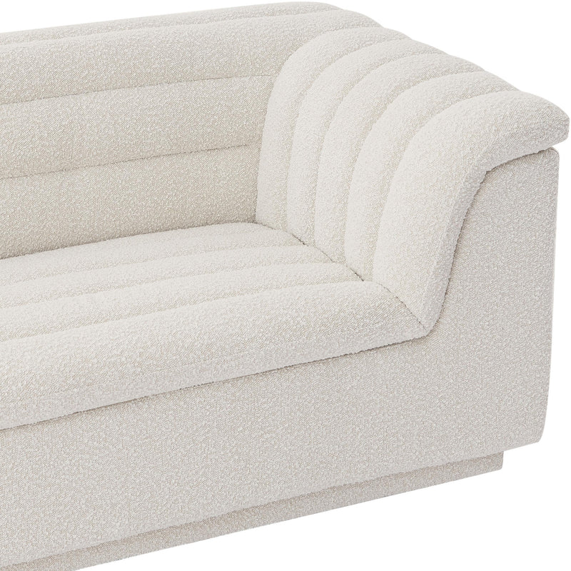 Meridian Cascade Cream Boucle Fabric Sofa IMAGE 9