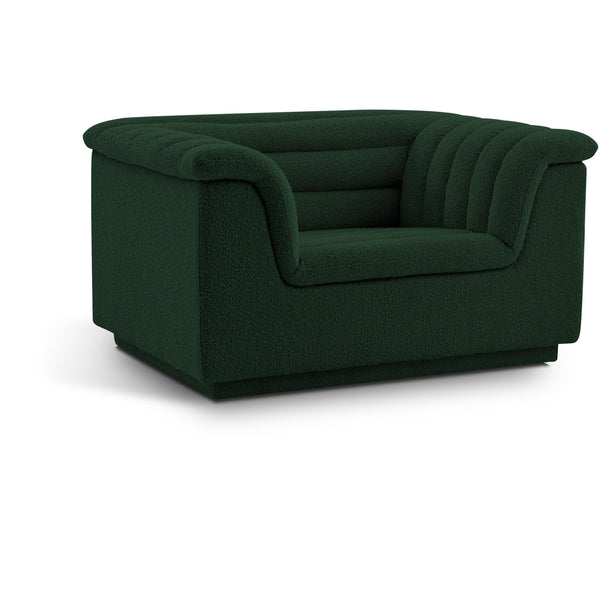Meridian Cascade Green Boucle Fabric Chair IMAGE 1
