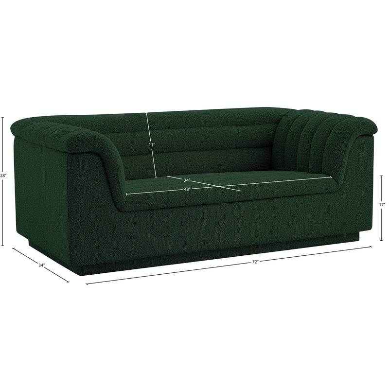 Meridian Cascade Green Boucle Fabric Loveseat IMAGE 18