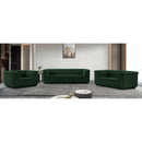 Meridian Cascade Green Boucle Fabric Sofa IMAGE 17