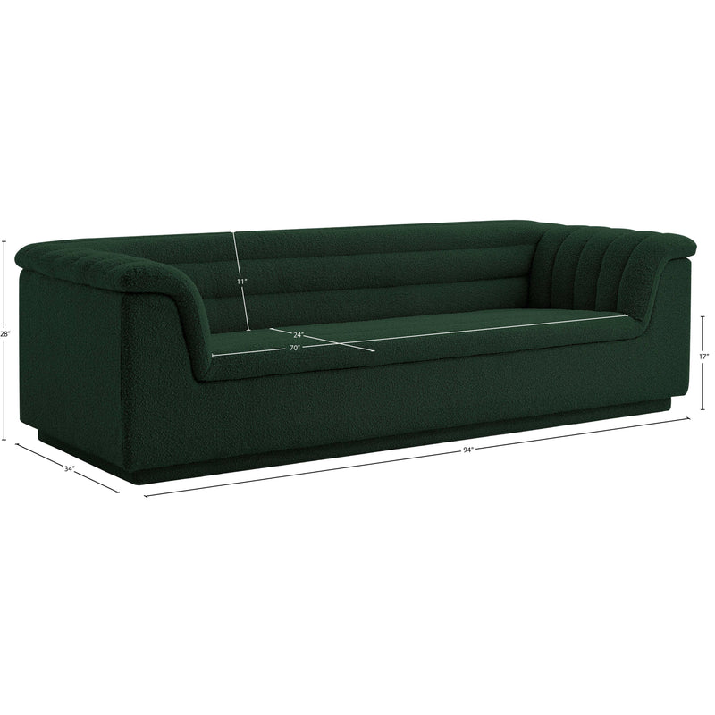 Meridian Cascade Green Boucle Fabric Sofa IMAGE 18