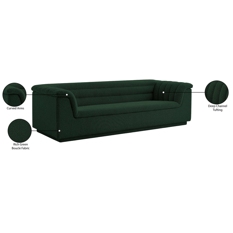 Meridian Cascade Green Boucle Fabric Sofa IMAGE 19