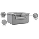 Meridian Cascade Grey Boucle Fabric Chair IMAGE 19