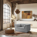 Meridian Cascade Grey Boucle Fabric Chair IMAGE 2