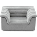Meridian Cascade Grey Boucle Fabric Chair IMAGE 4