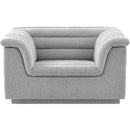 Meridian Cascade Grey Boucle Fabric Chair IMAGE 5